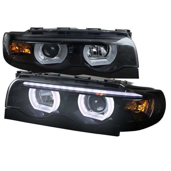 Spec-D Tuning 95-01 Bmw E87 Projector Headlights Chrome Housing Smoke Lens LHP-E3895G-TM - main
